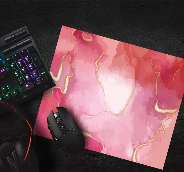 Tapis de souris motif tourbillons roses abstraits - TenStickers