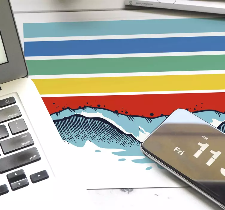 Tapis de souris motif vagues et rayures - TenStickers