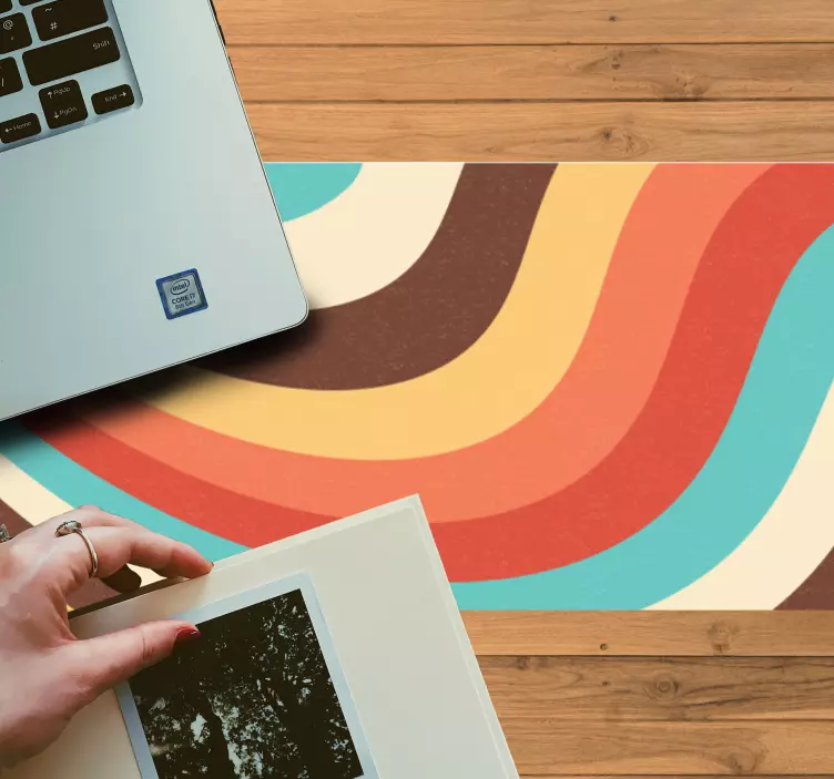 Tapis de souris motif vagues rétro fluides - TenStickers