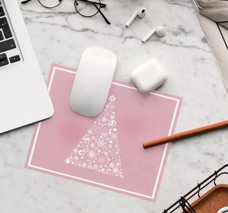 Tapis de souris noël arbre élégant en flocons - TenStickers