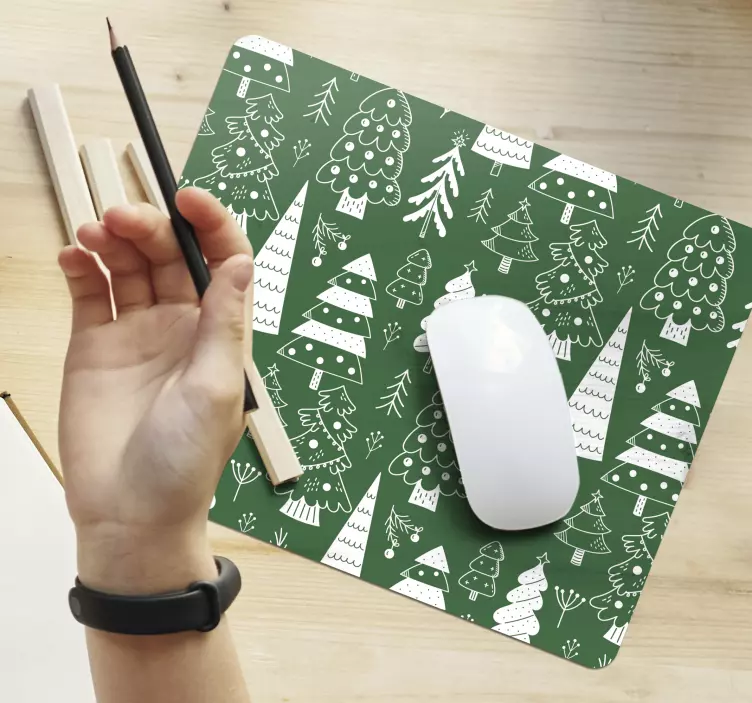Tapis de souris noël arbres de fête fantaisistes - TenStickers
