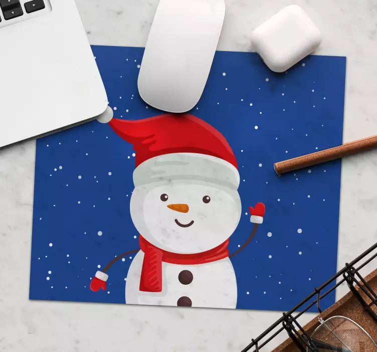 Tapis de souris noël bonhomme de neige joyeux - TenStickers
