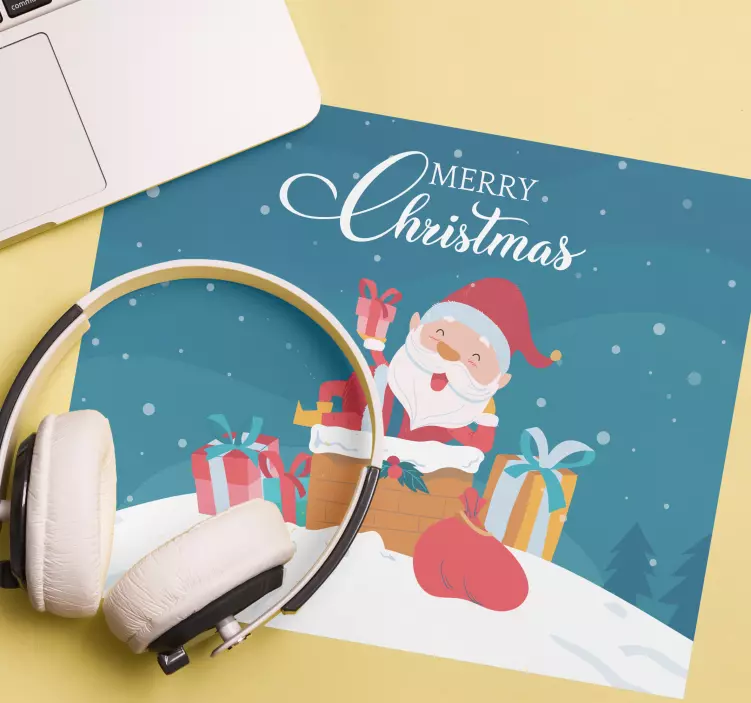 Tapis de souris noël joie du père noël - TenStickers