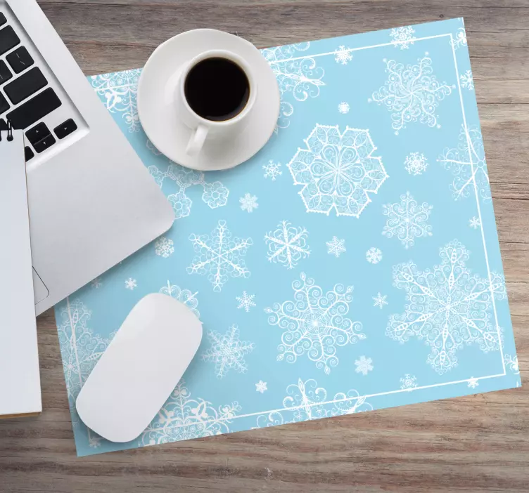 Tapis de souris noël motif flocon de neige - TenStickers