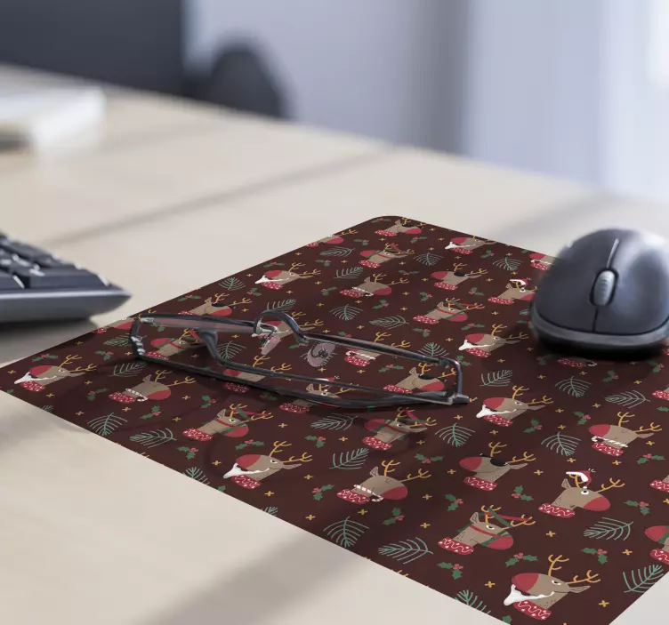 Tapis de souris noël motif renne festif - TenStickers