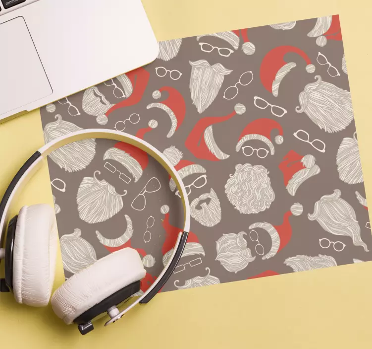 Tapis de souris noël motifs de barbes festives - TenStickers