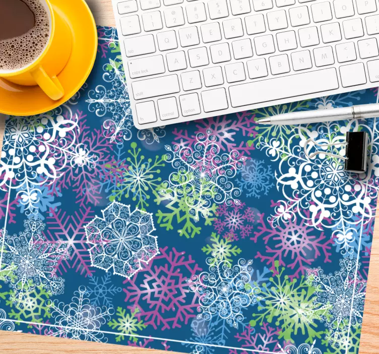 Tapis de souris noël motifs de flocons colorés - TenStickers