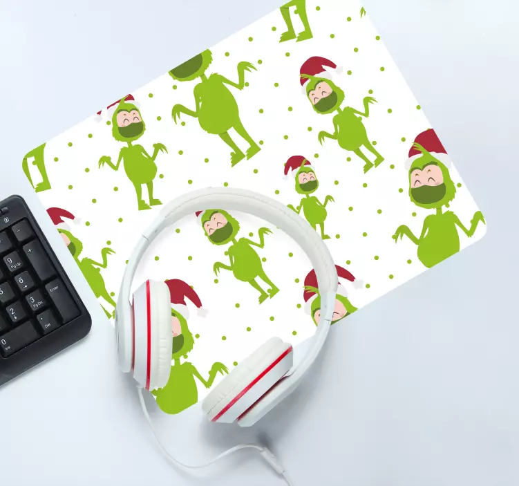 Tapis de souris noël personnage vert joyeux - TenStickers