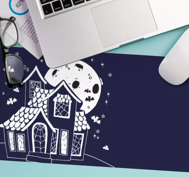 Tapis de souris silhouette de maison hantée - TenStickers