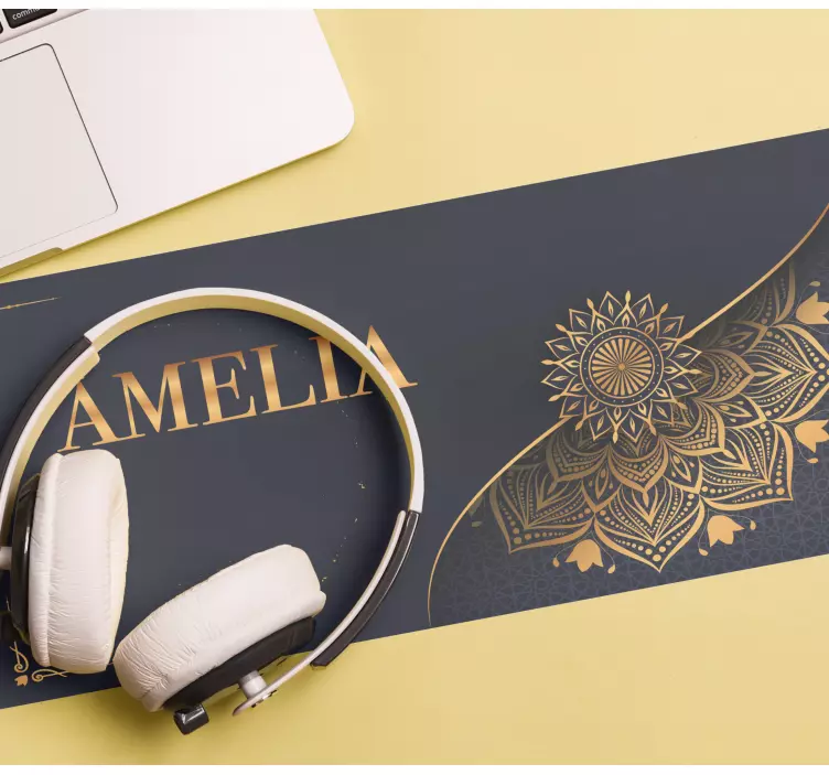 Tapis de souris nom accent floral élégant - TenStickers