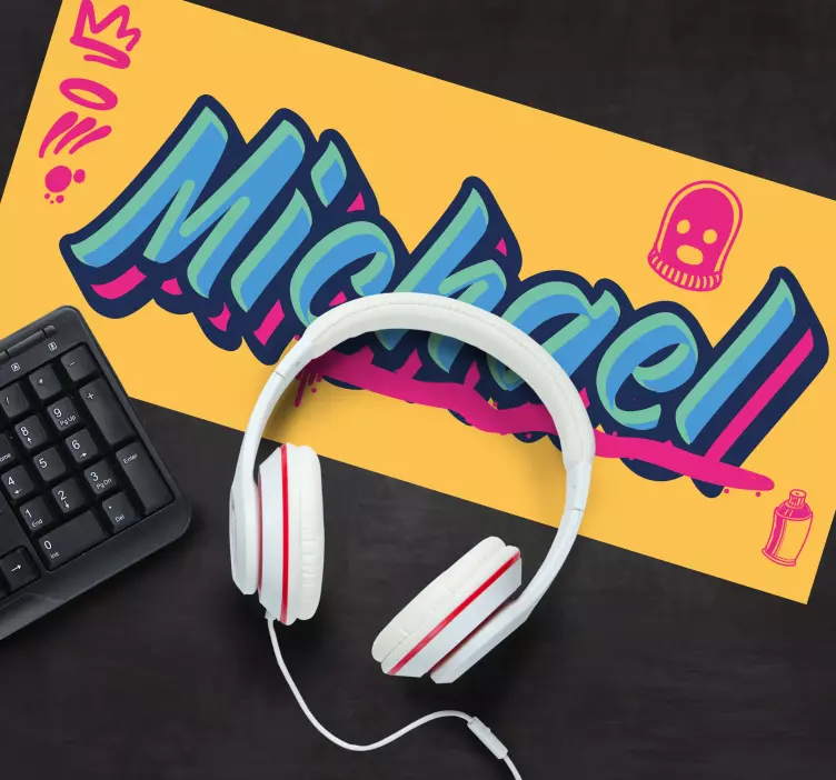 Tapis de souris nom design coloré - TenStickers