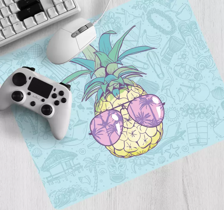 Tapis de souris original ananas avec lunettes de soleil - TenStickers
