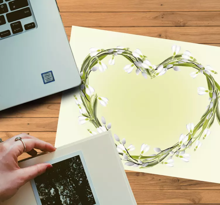 Tapis de souris original arrangement floral en cœur - TenStickers