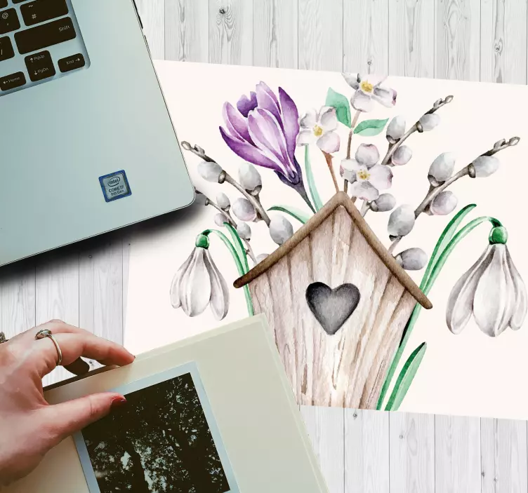 Tapis de souris original bouquet de nichoirs charmants - TenStickers