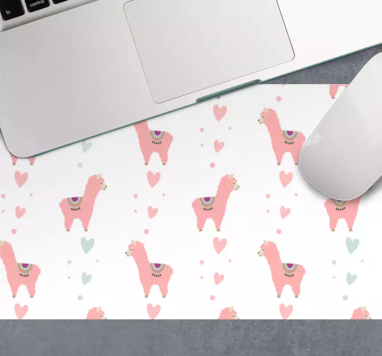 Tapis de souris original cœurs de lama mignons - TenStickers