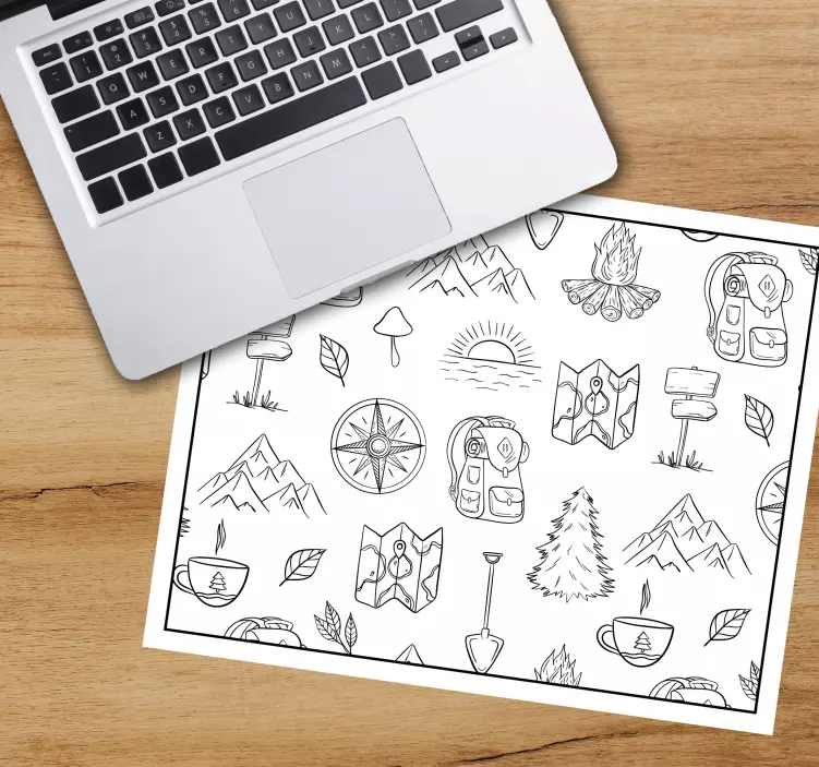 Tapis de souris original Éléments d'aventure camping - TenStickers