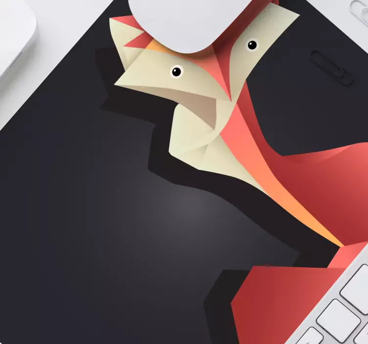 Tapis de souris original figure de renard abstraite - TenStickers
