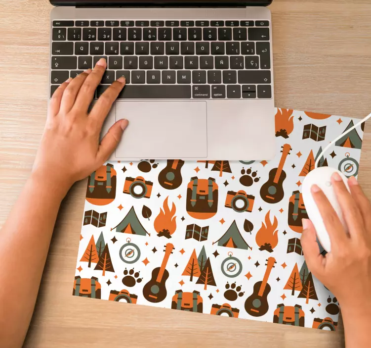 Tapis de souris original icônes d'aventure camping - TenStickers