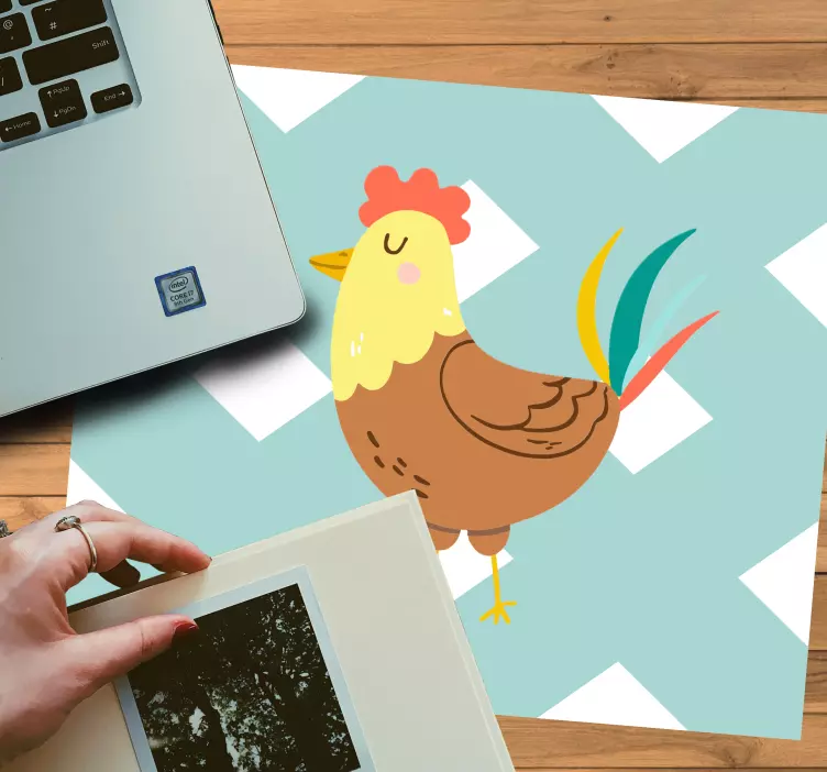 Tapis de souris original illustration de poule charmante - TenStickers