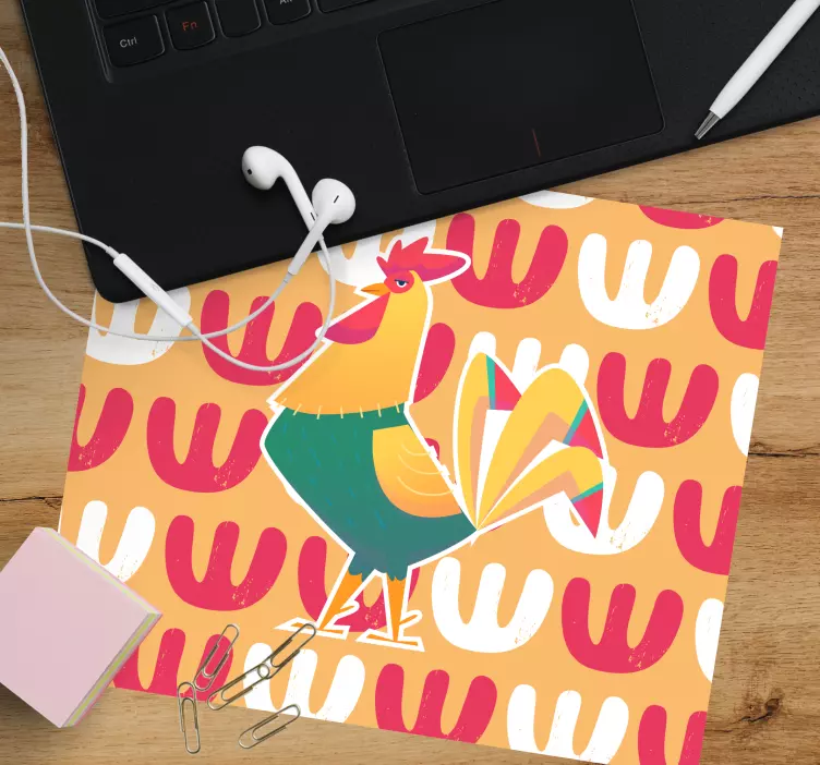 Tapis de souris original motif coq coloré - TenStickers