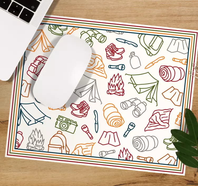 Tapis de souris original motif équipement de camping - TenStickers