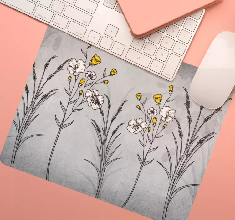 Tapis de souris original motif floral accentué - TenStickers