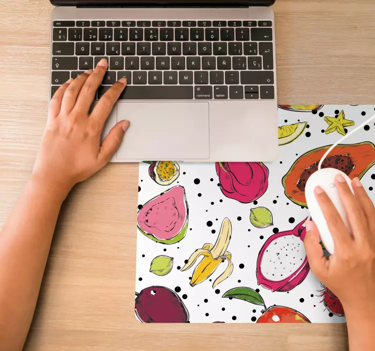 Tapis de souris original motifs de fruits vibrants - TenStickers