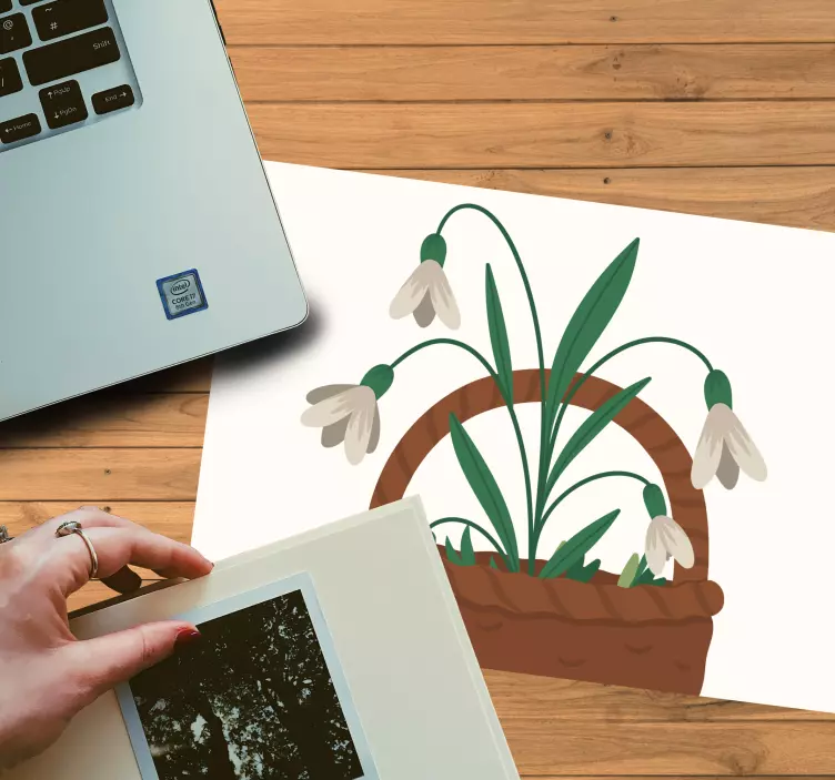 Tapis de souris original panier de perce-neige - TenStickers