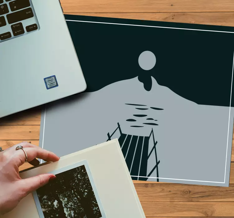 Tapis de souris original réflexion de quai sereine - TenStickers