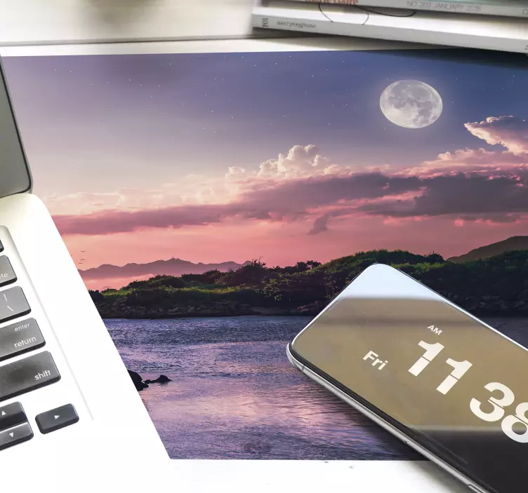 Tapis de souris original rivière scénique crépuscule - TenStickers