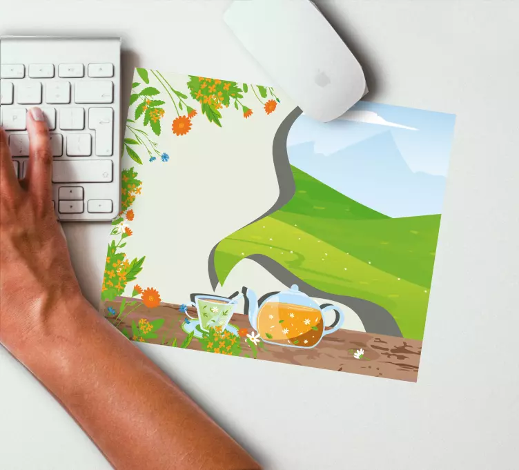 Tapis de souris original thé aux herbes rafraîchissant - TenStickers