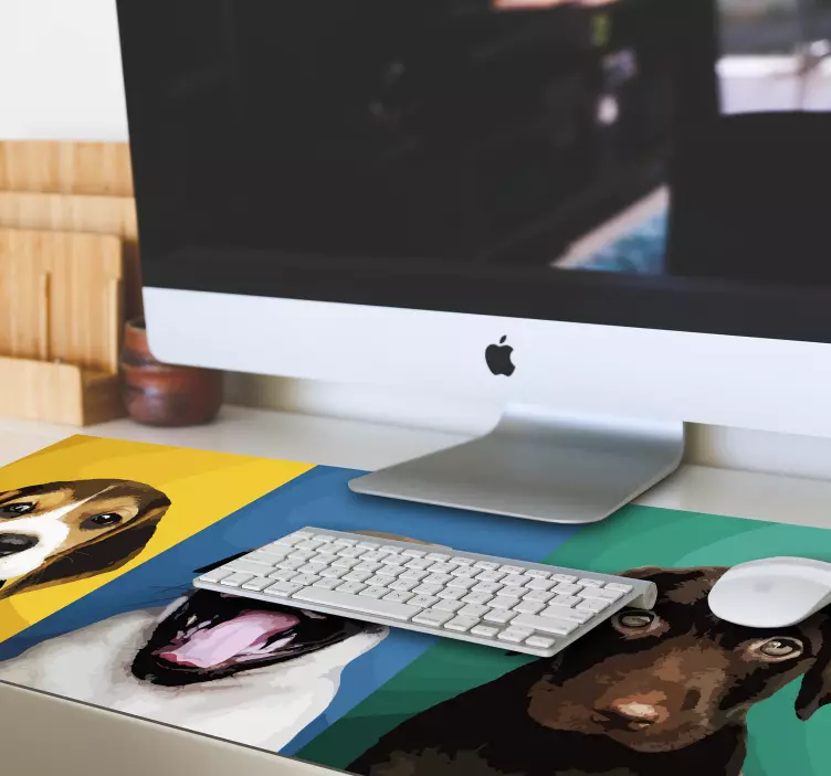 Tapis de souris original trio de chiens espiègles - TenStickers