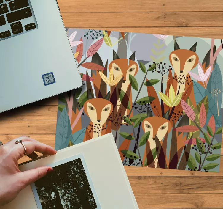 Tapis de souris original trio de renards fantaisistes - TenStickers