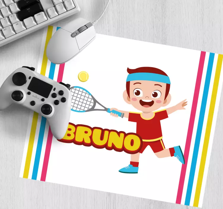 Tapis de souris personnage de tennis ludique - TenStickers
