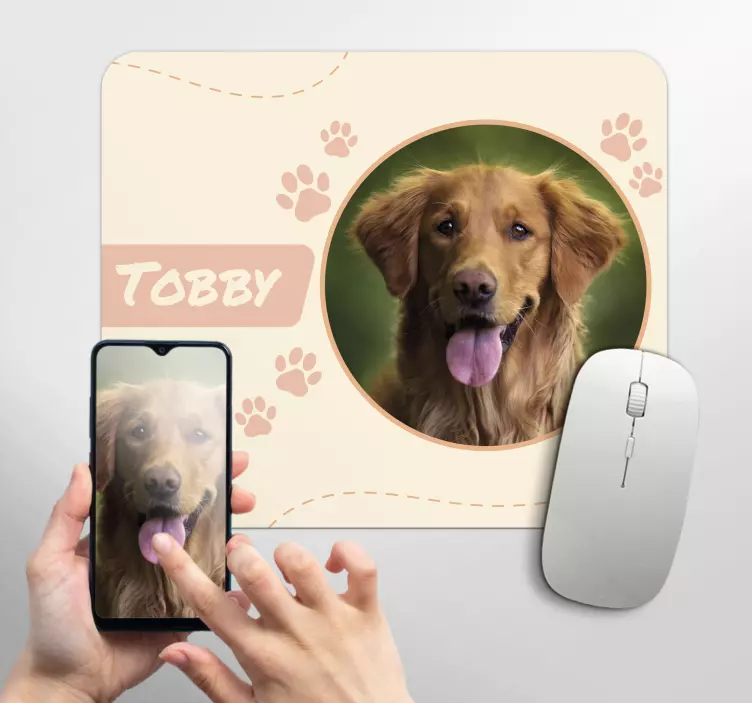 Tapis de souris photo de chien personnalisable - TenStickers