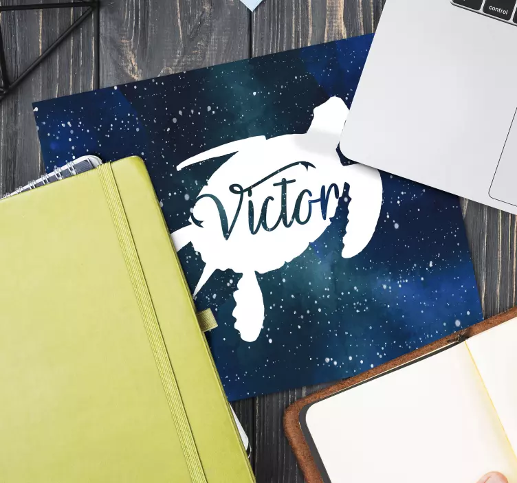 Tapis de souris personnalisable tortue galaxie - TenStickers