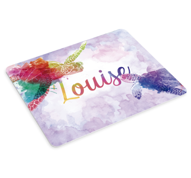 Tapis de souris de tortues colorées avec prénom - TenStickers