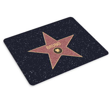 Tapis de souris star d'Hollywood avec prénom - TenStickers