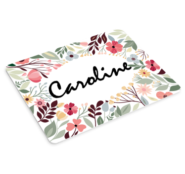 tapis de souris avec nom Floral personnalisé - TenStickers