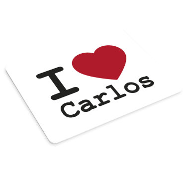Tapis de souris j'aime carlos - TenStickers