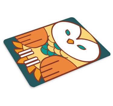 Tapis de souris original art de hibou fantaisiste - TenStickers