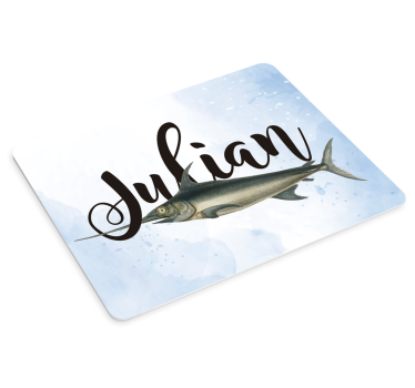 Tapis de souris nom poisson illustrant le nom - TenStickers