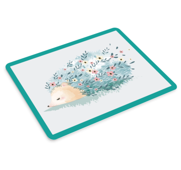 Tapis de souris original art de hérisson floral - TenStickers