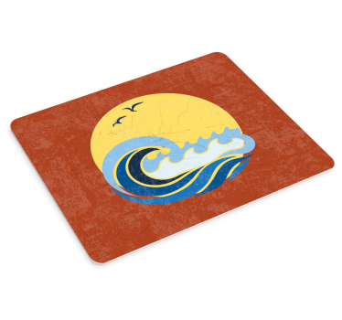 Tapis de souris original vagues sous le coucher de soleil - TenStickers
