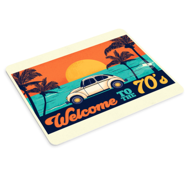 tapis de souris avec citation Bienvenue dans les années 70 - TenStickers