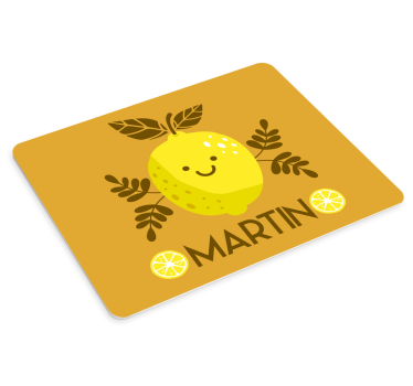 Tapis de souris personnage citron heureux - TenStickers