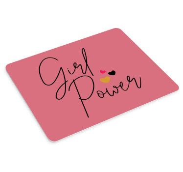 tapis de souris avec citation Fille power rose - TenStickers