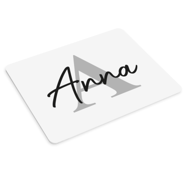 tapis de souris avec nom Grande initiale et nom - TenStickers