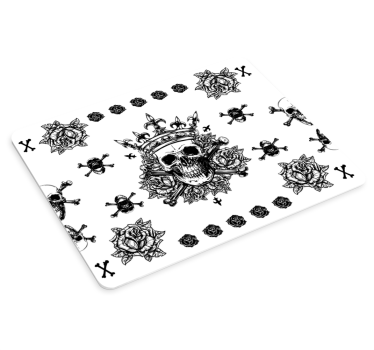 Tapis de souris original tête de mort et roses détaillées - TenStickers
