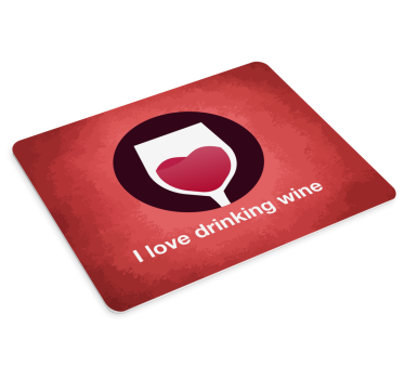 Tapis de souris citation symbole cœur verre à vin - TenStickers